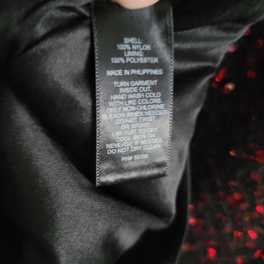 Express Women's Red Copper Sequin V-neck Mini Dress Size 8 - Picture 5 of 6